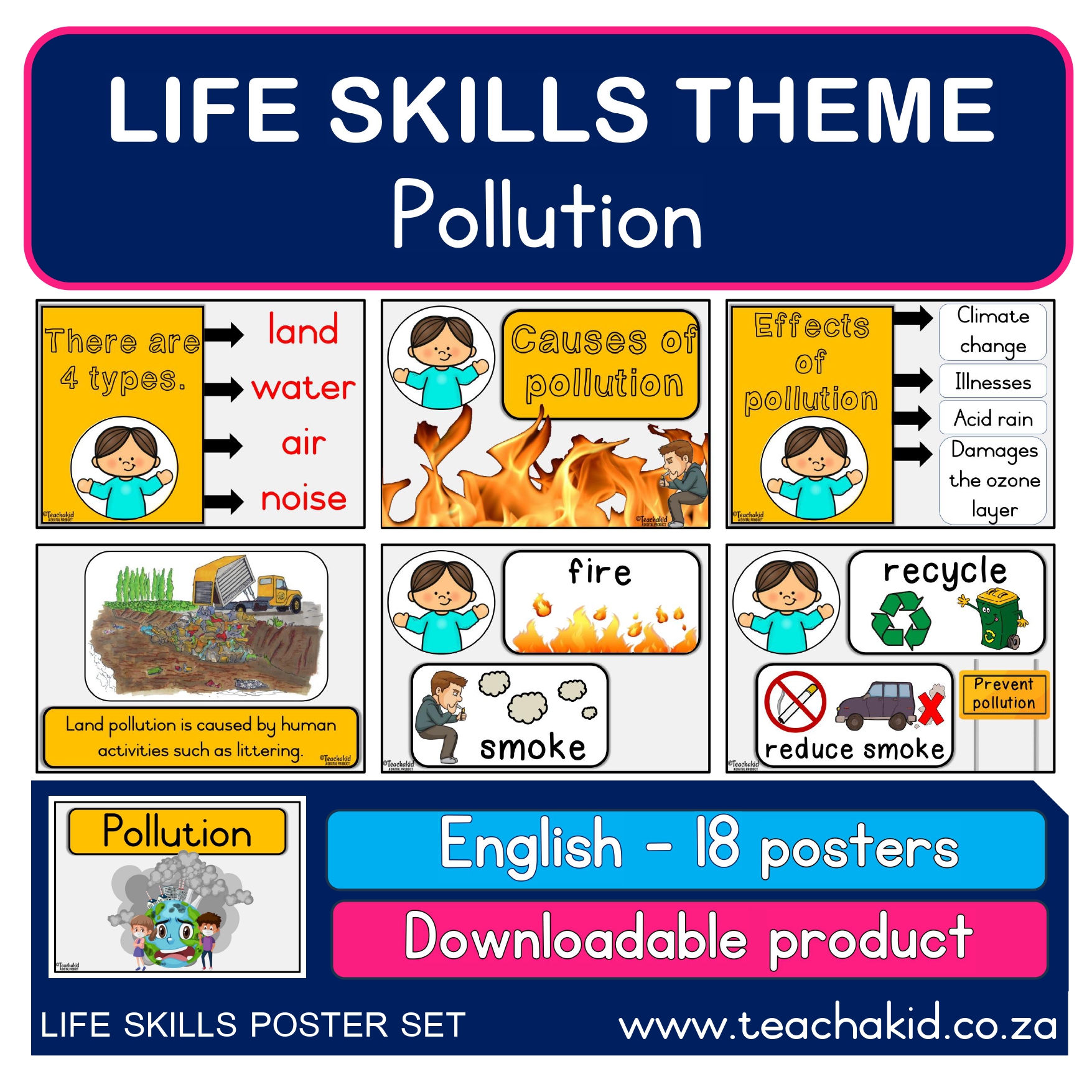 Life Skills posters Pollution (PDF)