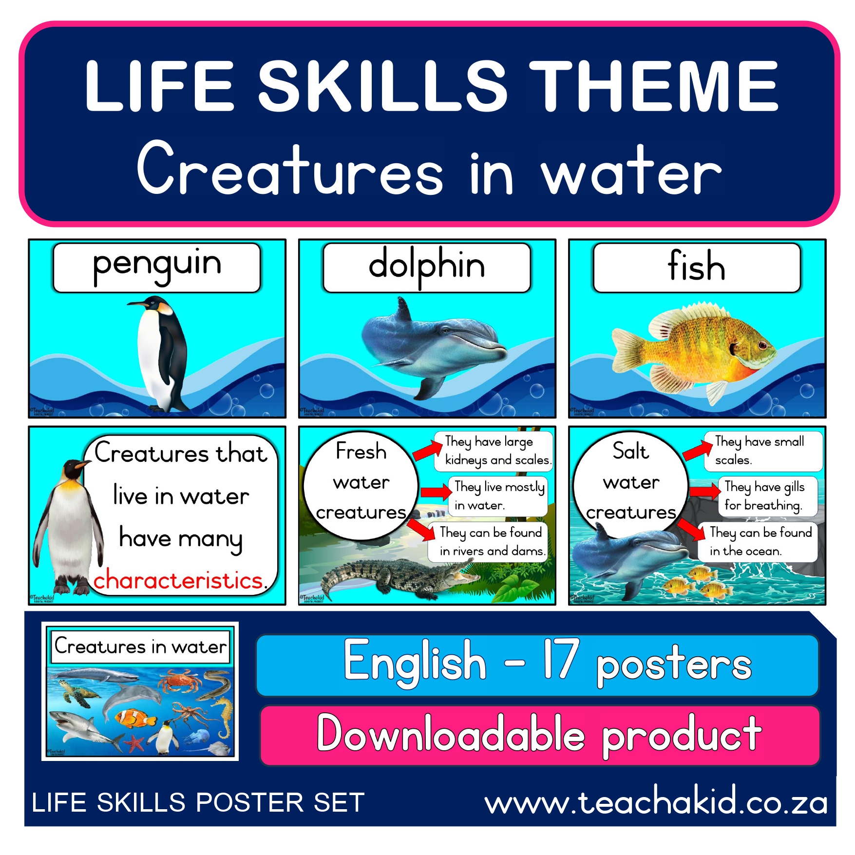Creatures in water – Life Skills theme (PDF)