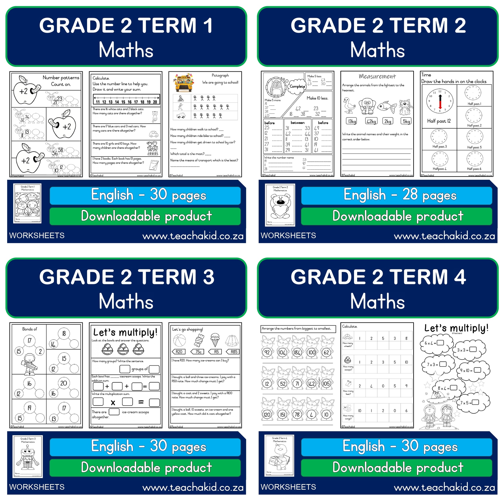 Grade 2 Maths year package (PDF) - Image 2