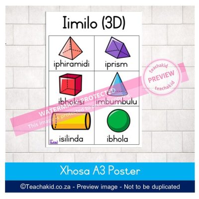 Xhosa 3D Shapes Poster