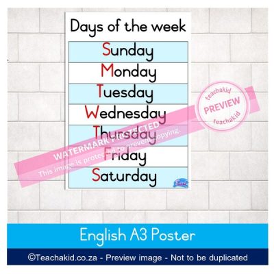 Days of the week Poster