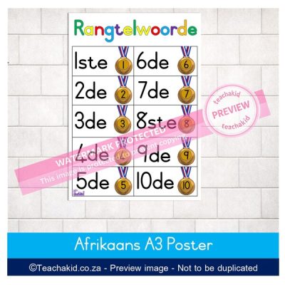 Rangtelwoorde Plakkaat