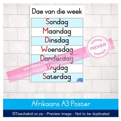 Dae van die week Plakkaat 01