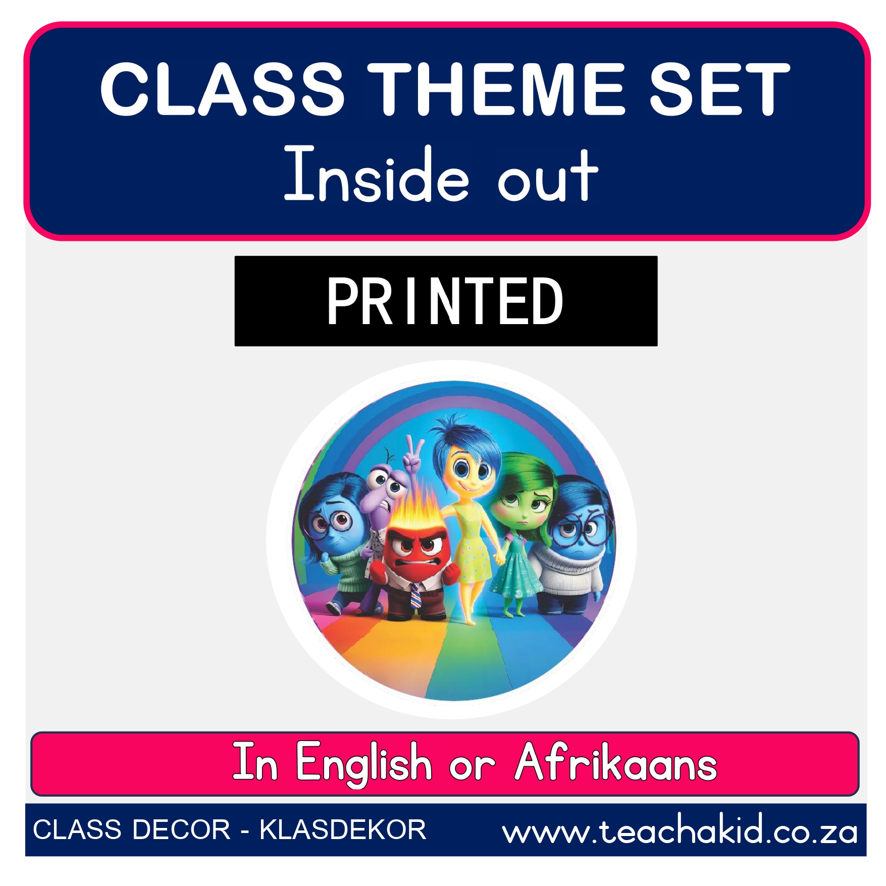 Inside out class theme set (printed)