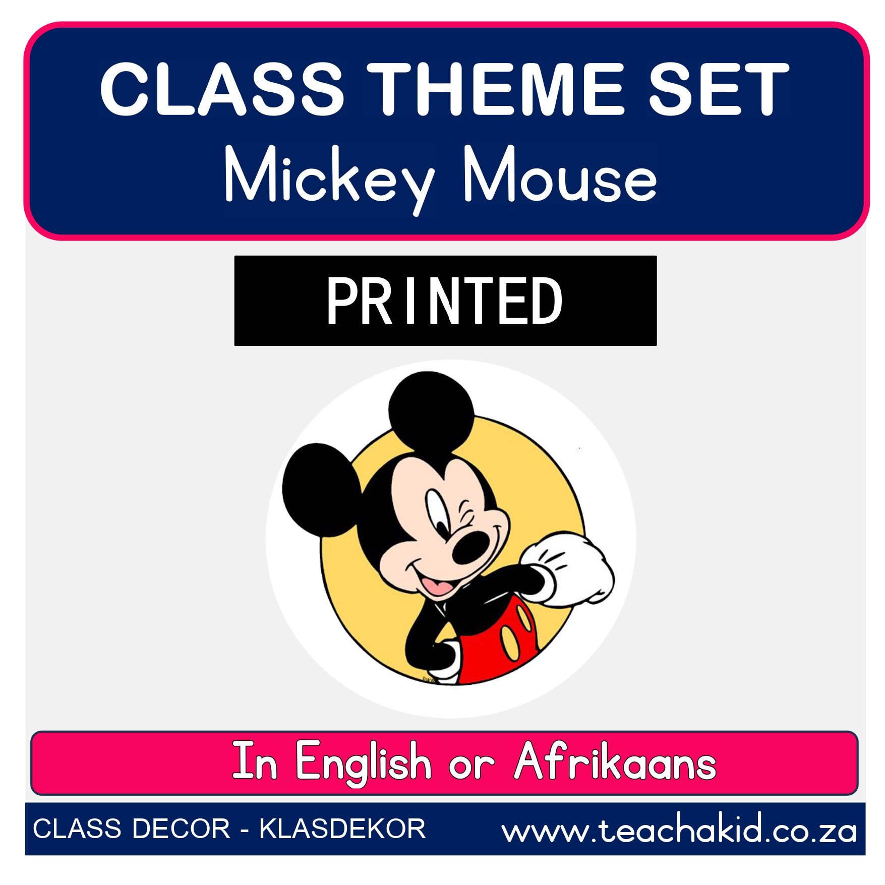 Mickey Mouse class theme set (printed)