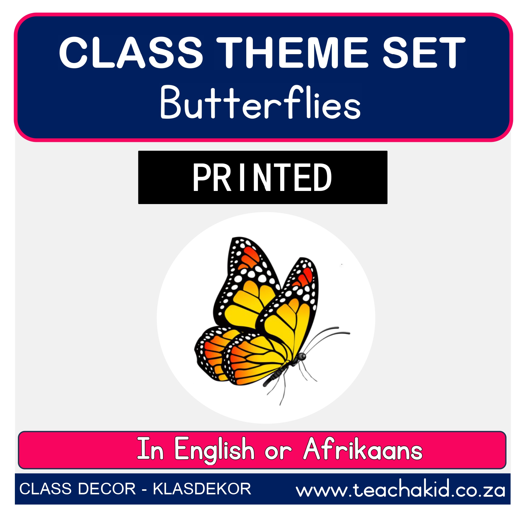 Butterfly class theme set (printed)