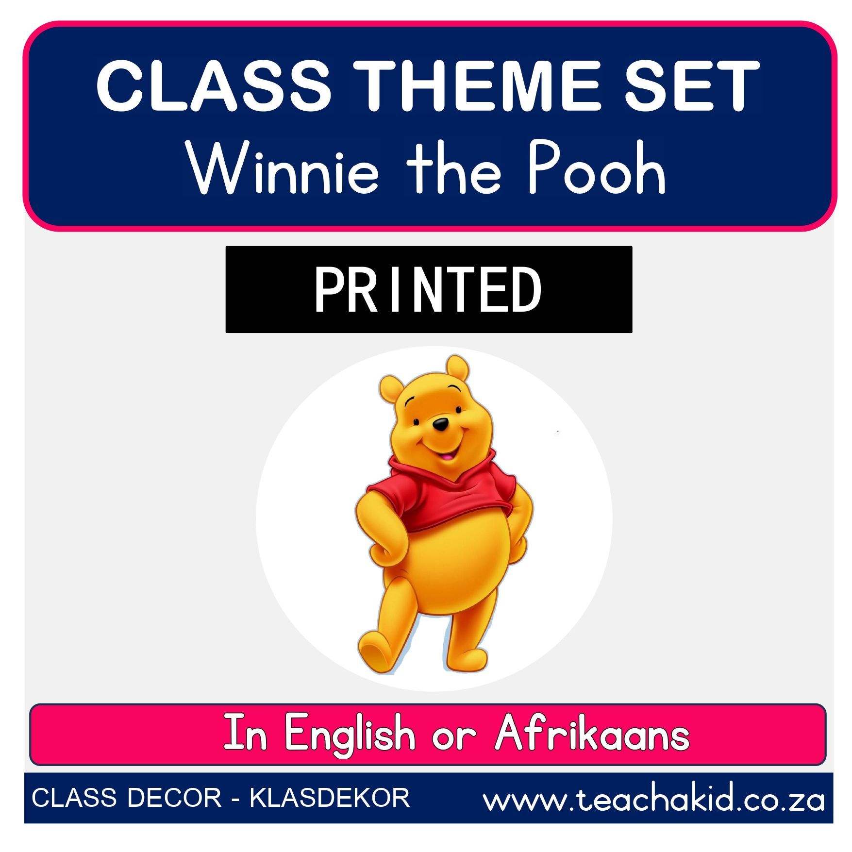 Winnie the Pooh class theme set (printed)