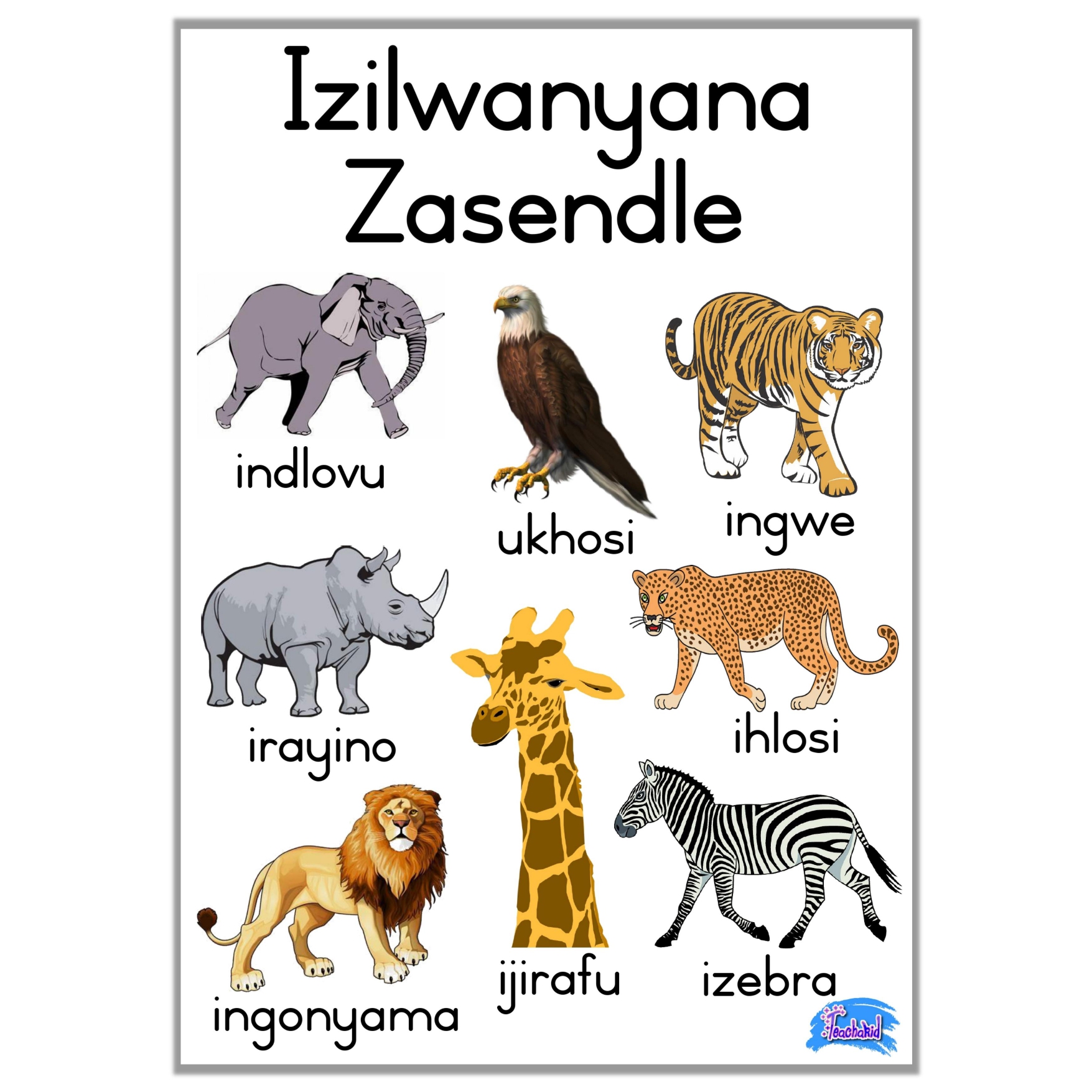 Izilwanyana Zasendle – poster (printed)
