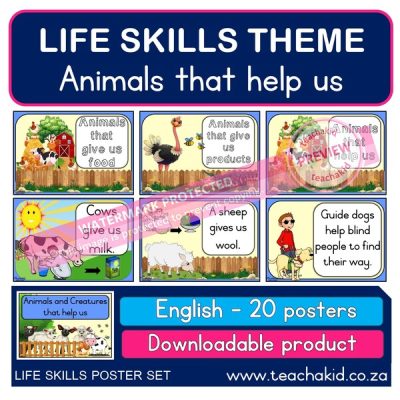 Life Skills posters Animals that help us (PDF)
