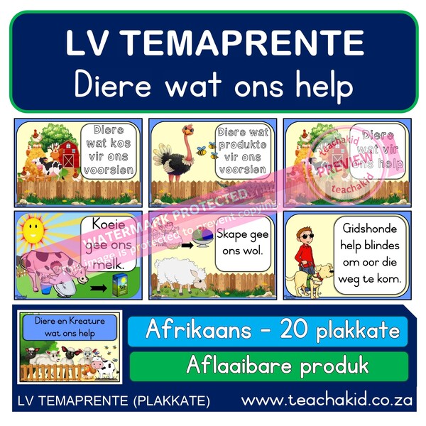Temaprente Diere en Kreature wat ons help (PDF)