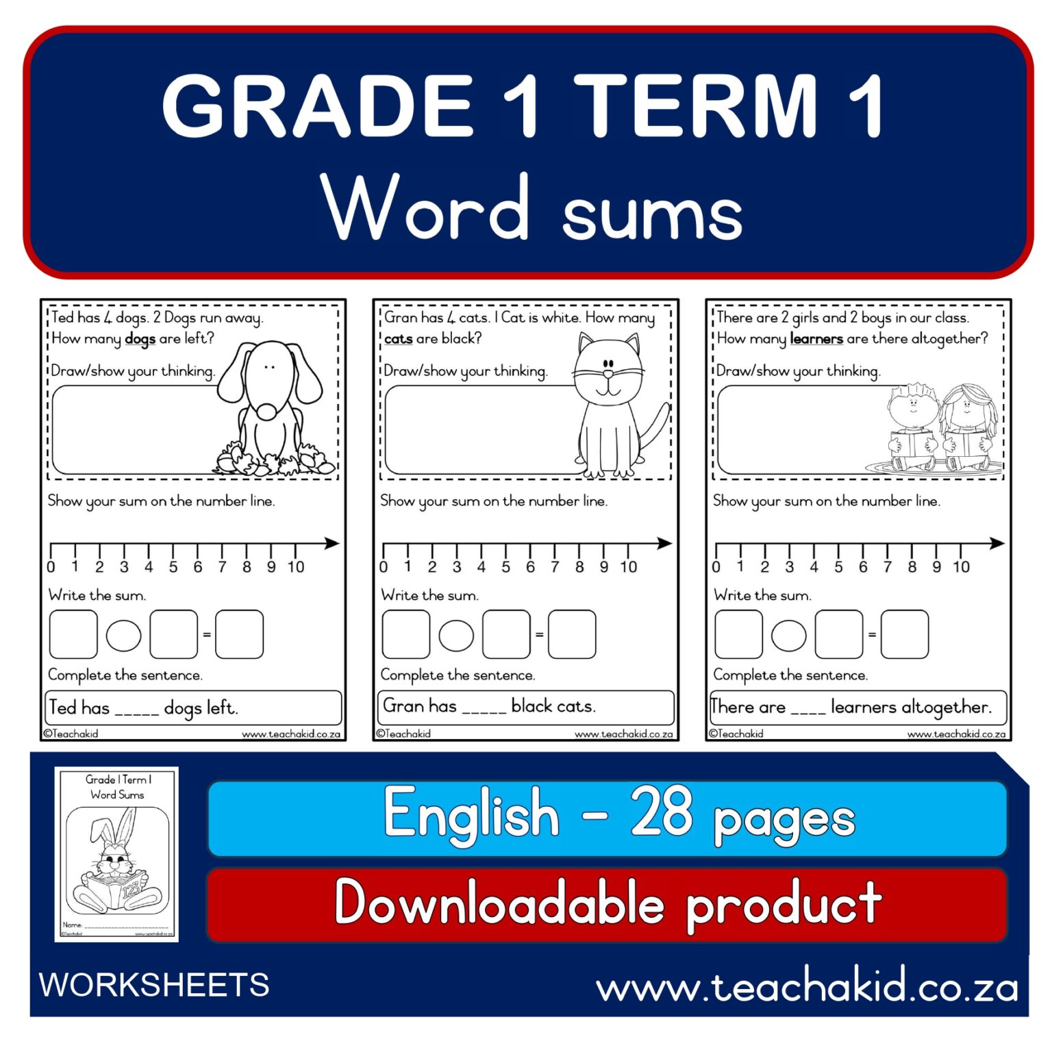 Grade 1 Term 1 Word sums (PDF) - Teachakid