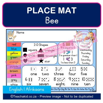 Bee Place mat 01 (PDF)