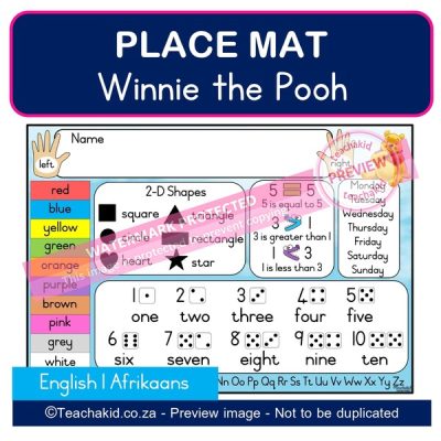 Winnie the Pooh Place mat 01 (PDF)