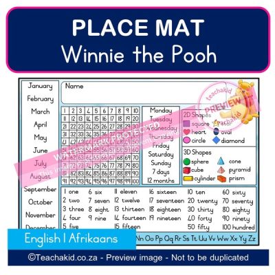 Winnie the Pooh Place mat 02 (PDF)