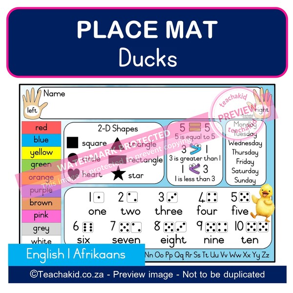 Ducks Place mat 01 (PDF)