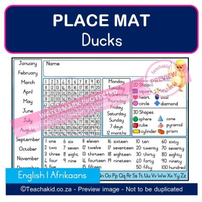 Ducks Place mat 02 (PDF)