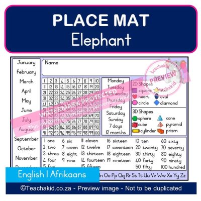 Elephant Place mat 02 (PDF)