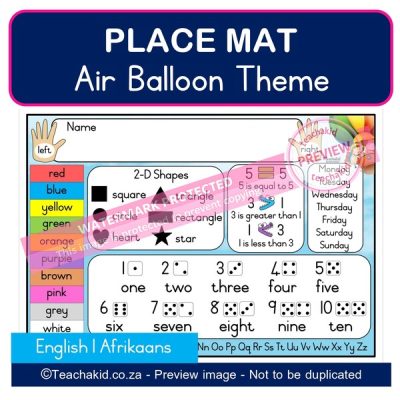 Air balloon Place mat 01 (PDF)