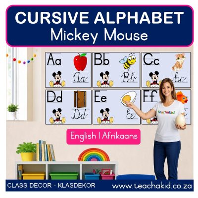 Mickey Mouse Cursive Alphabet (printed)