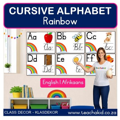 Rainbow Cursive Alphabet (printed)