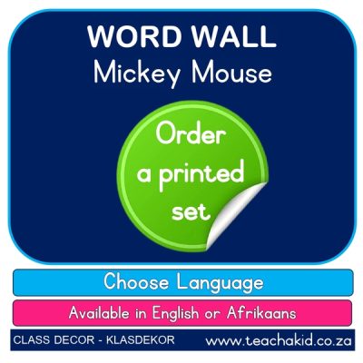 Mickey Mouse – word wall (printed)
