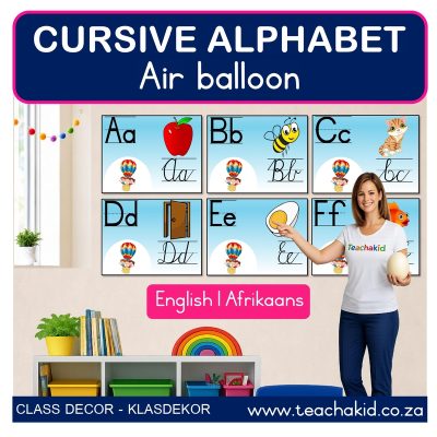 Air balloon Cursive Alphabet (printed)