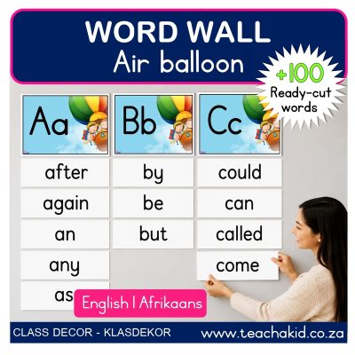 Air balloon Word Wall (printed)