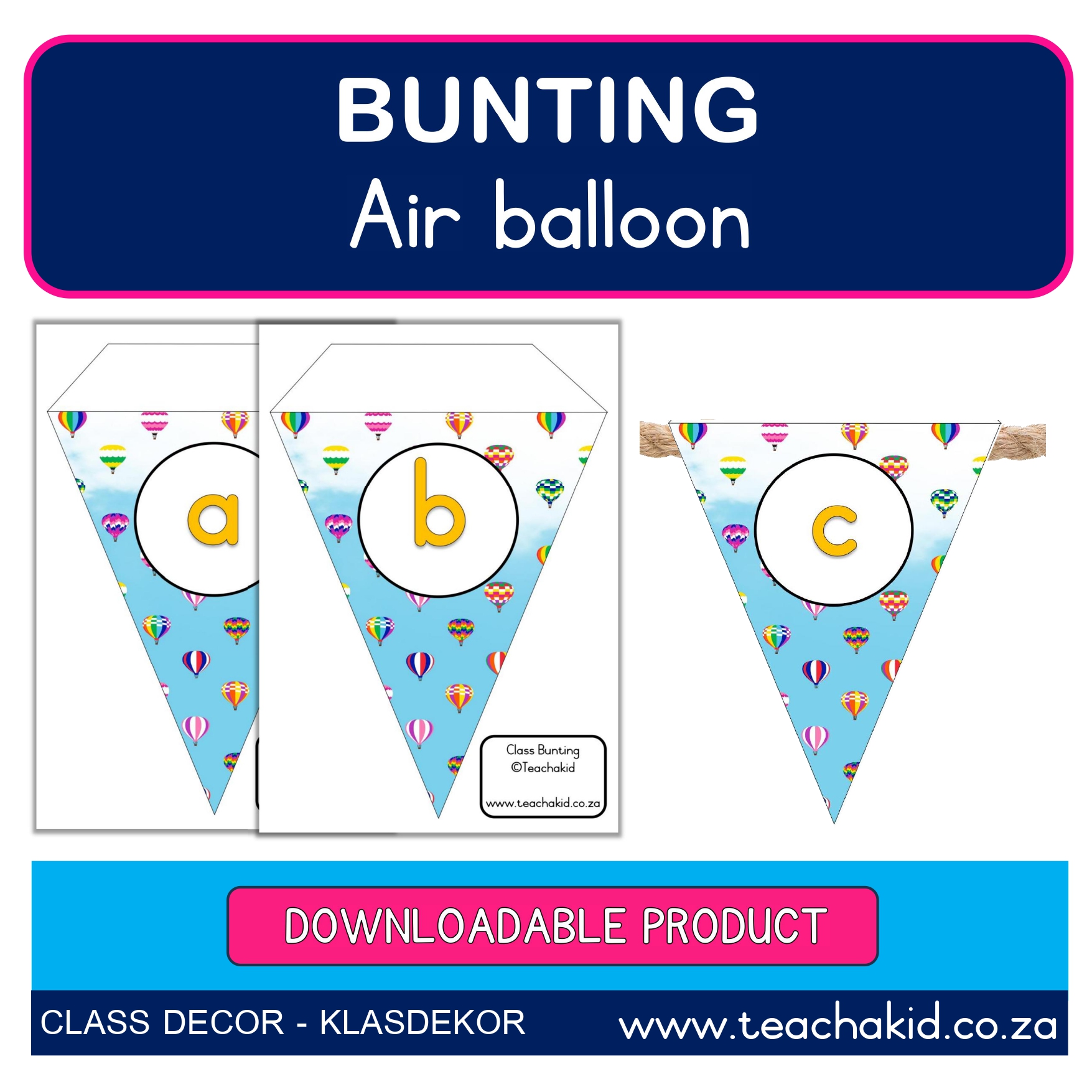 Air balloon – bunting flags (PDF)