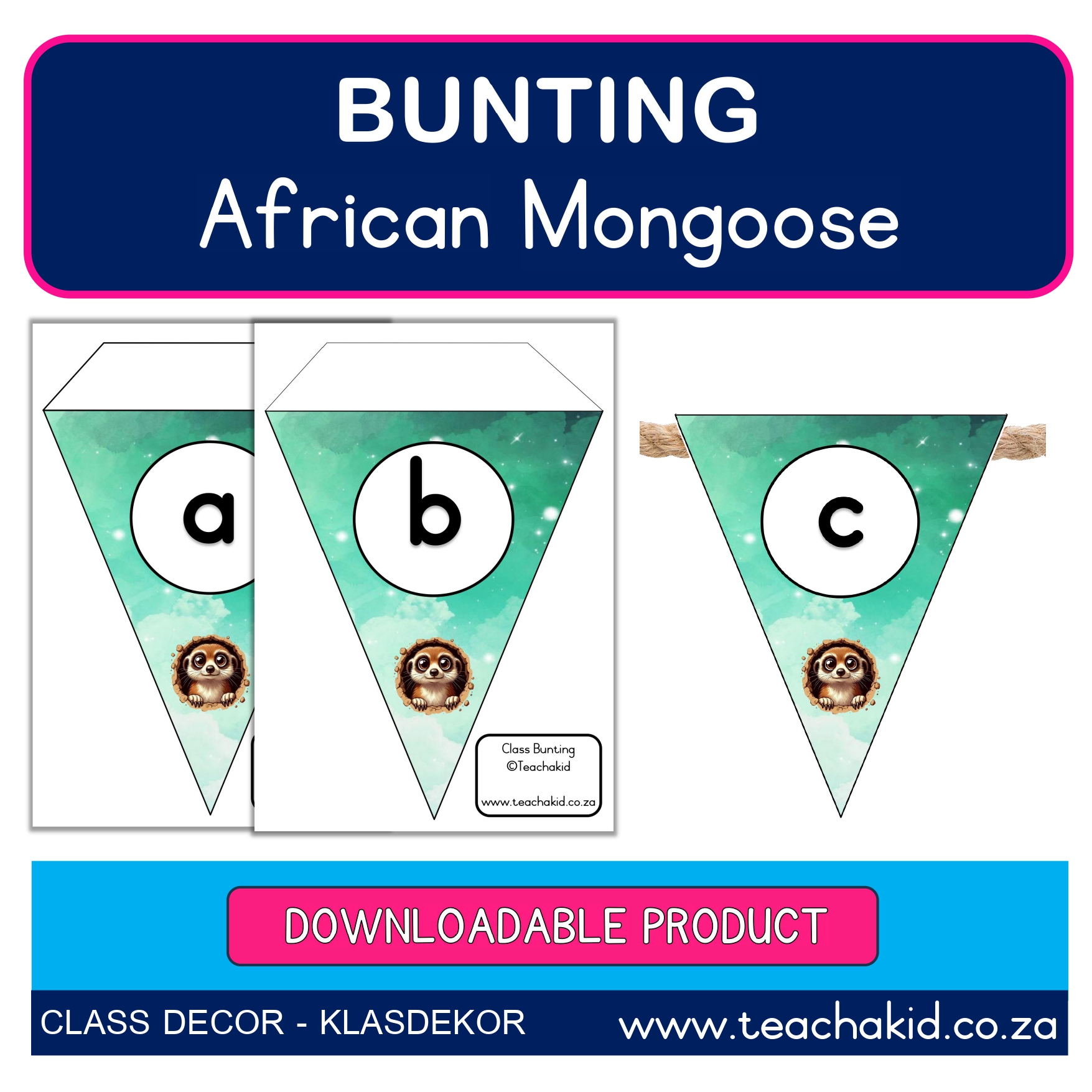Mongoose – bunting flags (PDF)