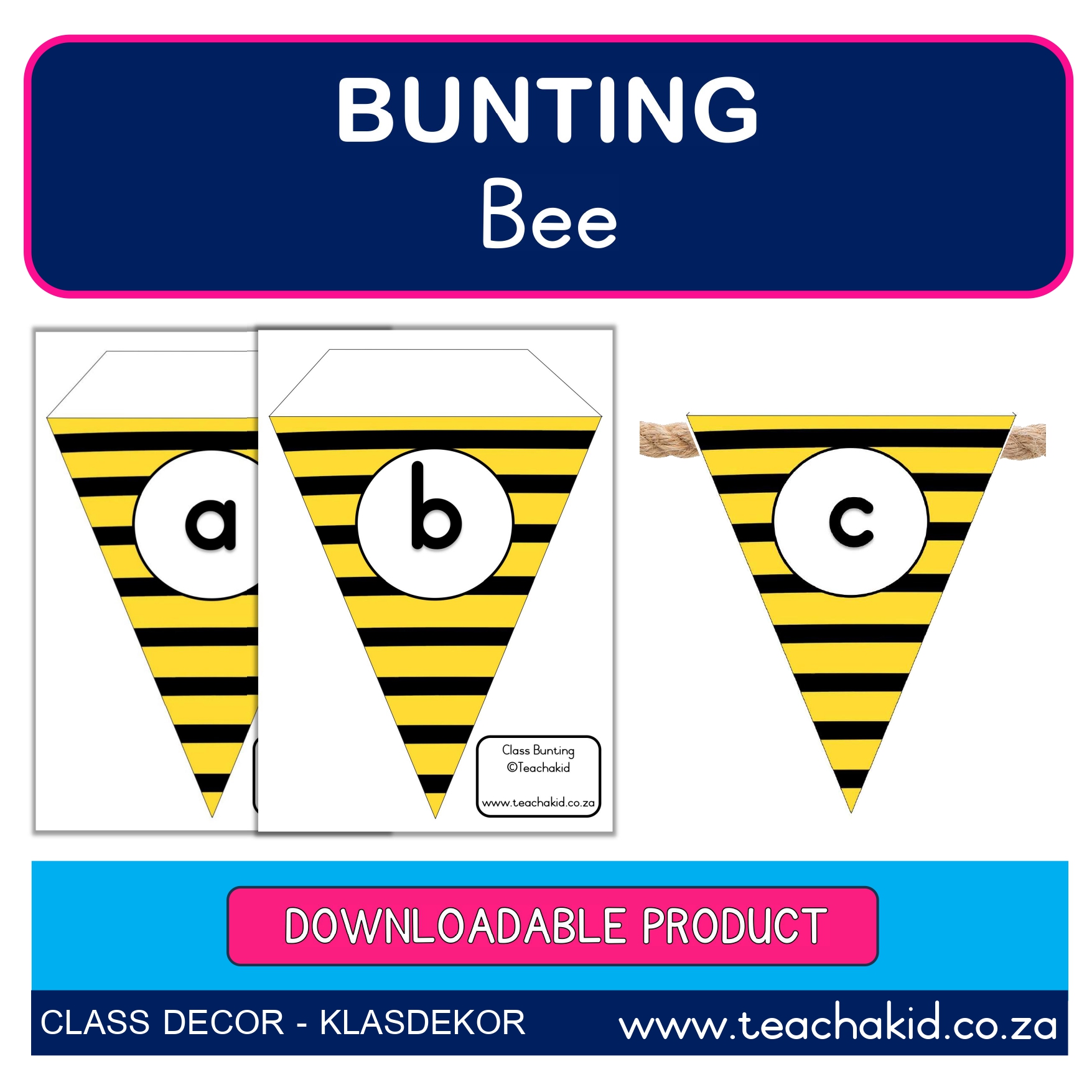 Bee – bunting flags (PDF)