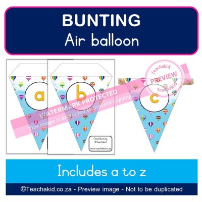 Air balloon Bunting flags (PDF)
