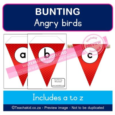 Angry birds Bunting flags (PDF)