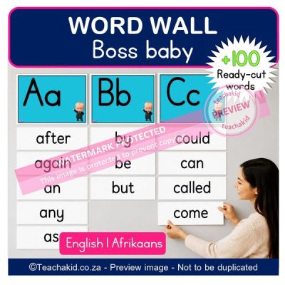 Boss Baby Word Wall (printed)