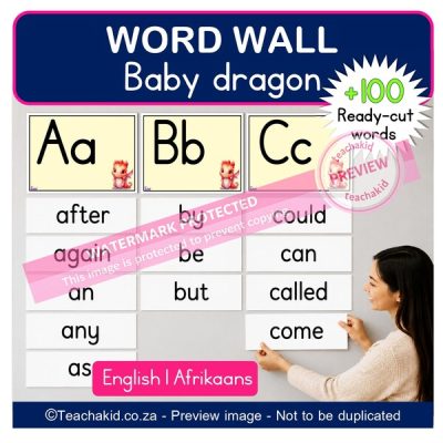 Baby dragon Word Wall (printed)