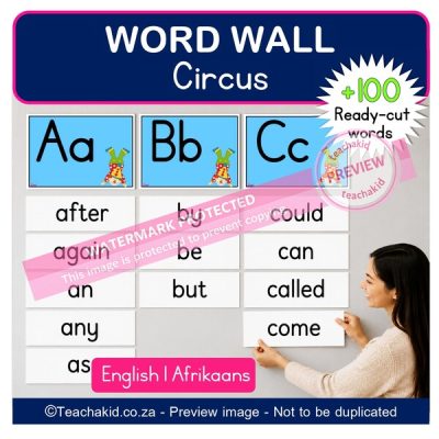 Circus Word Wall (printed)