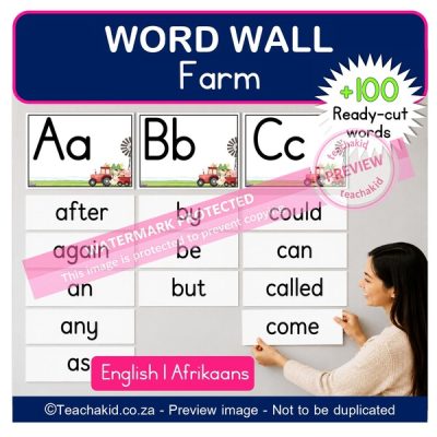 Farm Word Wall (printed)