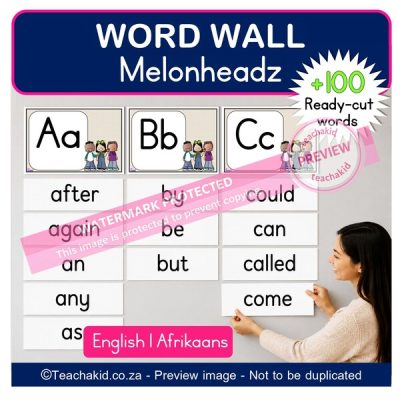 Melonheadz Word Wall (printed)