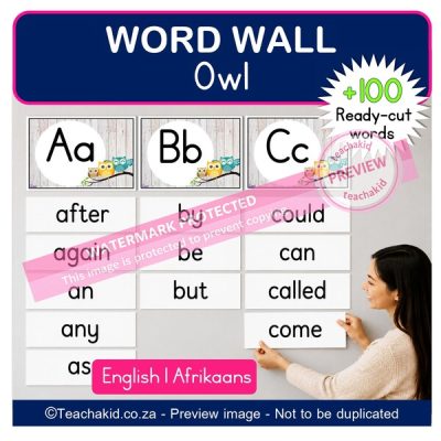 Owl Word Wall (printed)