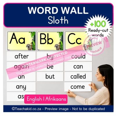 Sloth Word Wall (printed)