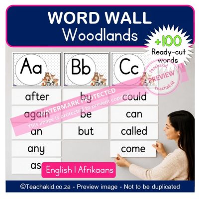 Woodlands Word Wall (printed)
