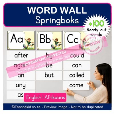 Springboks Word Wall (printed)