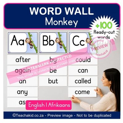 Monkey Word Wall (printed)