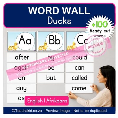 Ducks Word Wall (printed)