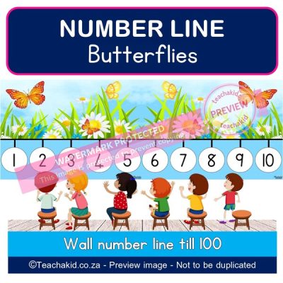Butterfly Number line to 100 (PDF)
