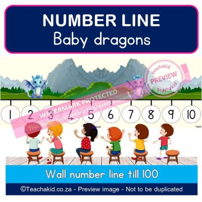 Baby dragons Number line to 100 (PDF)