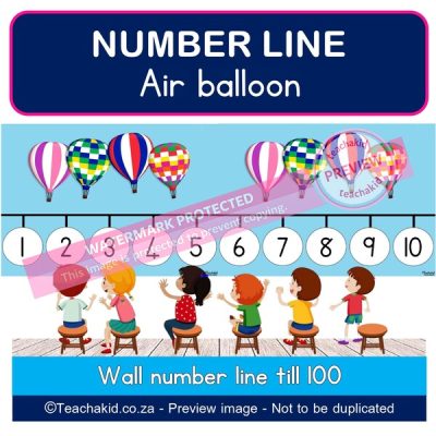 Air balloon Number line to 100 (PDF)