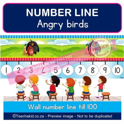Angry birds Number line to 100 (PDF)