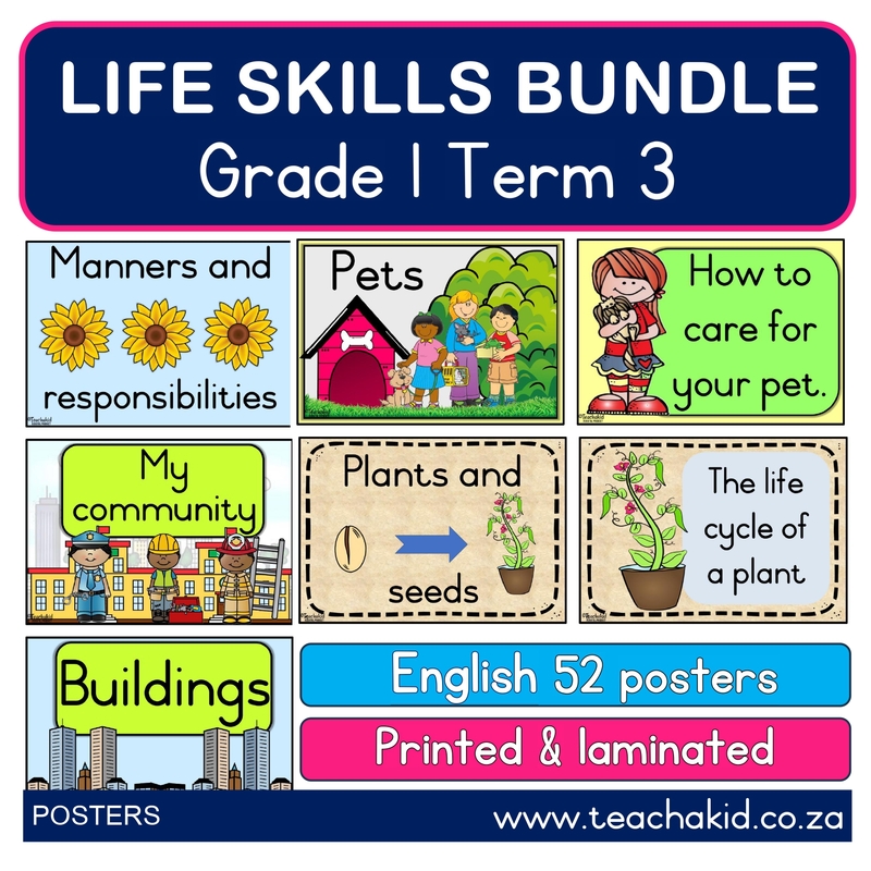 Poster bundle: Grade 1 Term 3 Life Skills (printed)