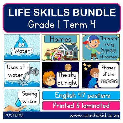 Poster bundle: Grade 1 Term 4 Life Skills (printed)