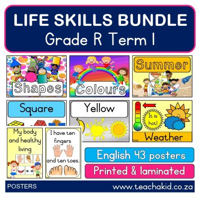 Poster bundle: Grade R Term 1 Life Skills (printed)